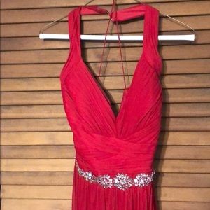 Adrianna Papell red size 14 floor length halter